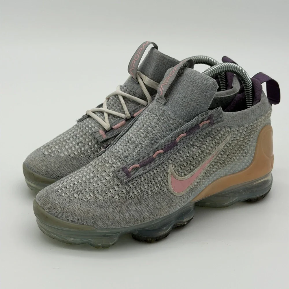 Nike Air VaporMax 2021 FK Kids Grey Pink Purple‎ Sneakers DB1550-007 Size 5.5Y